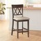 Contemporary Home Living Set of 2 Brown and Beige Double X Back Wooden Bar Stool with Padded Seats 42"